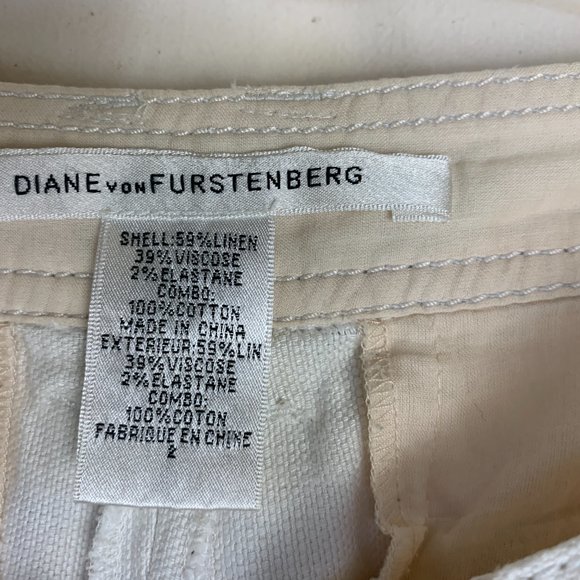 Diane Von Furstenberg Trouser in Ecru Linen - Picture 8 of 8